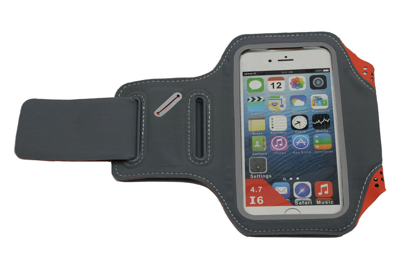 [Australia - AusPower] - Dzhavael Couture Universal Workout Cell Phone Holder Running Armband Pouch for iPhone Samsung Grey/Orange 