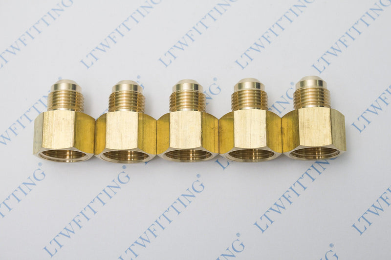 [Australia - AusPower] - LTWFITTING Brass Flare 3/8" OD x 1/2" Female NPT Female Connector Tube Fitting(Pack of 5) 