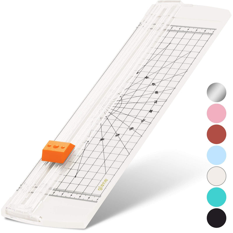 [Australia - AusPower] - Glone 12 inch Paper Trimmer, A4 Size Paper Cutter with Automatic Security Safeguard for Coupon, Craft Paper and Photos (Off White) 