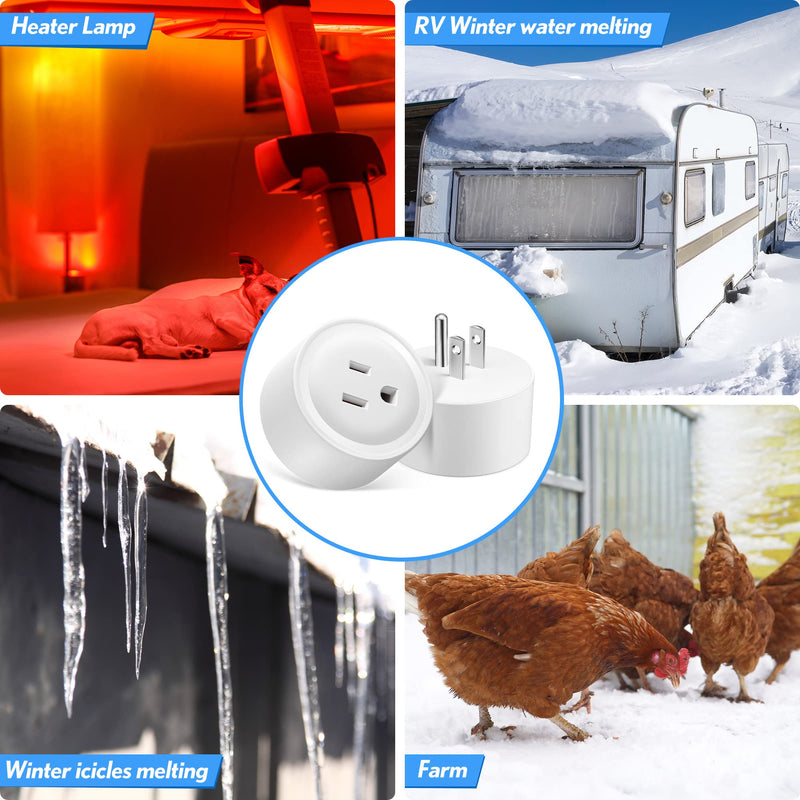 [Australia - AusPower] - Feekoon Cold Weather Thermostatically Controlled Outlet On at 32-Degrees to 50-Degrees Thermo Cube for Pond De-icers, Farm, RV (2) 2 