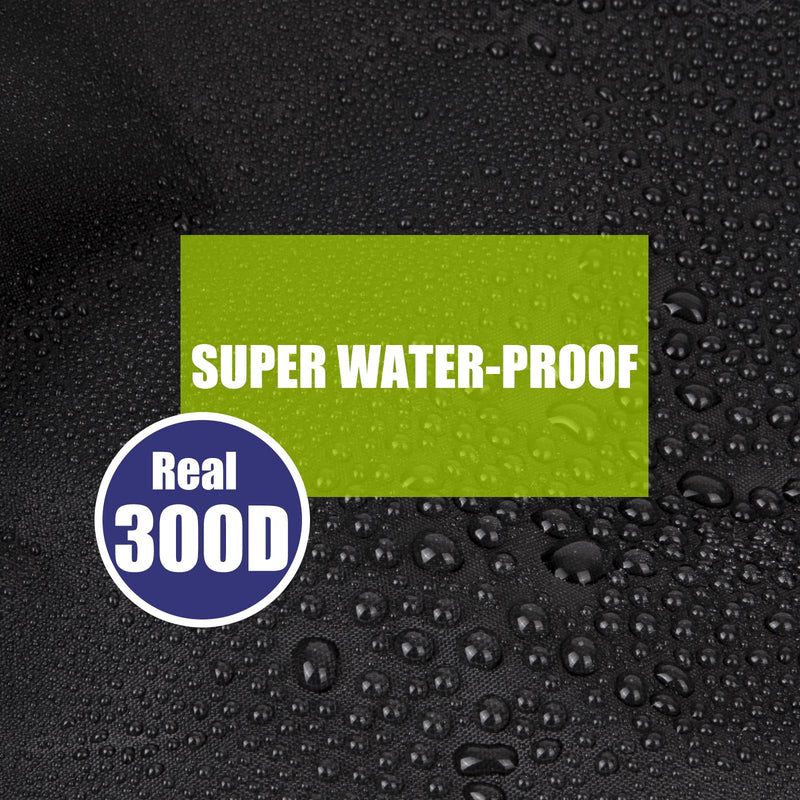 [Australia - AusPower] - Rosefray Kayak Cover Accessories,Thickened Waterproof Canoe Cover with Paddle Holder, UV Resistant, Dustproof Fishing Boat Cover for Outdoor Storage Black(300D Thickened) Suitable for 9.3-10.5ft kayak 