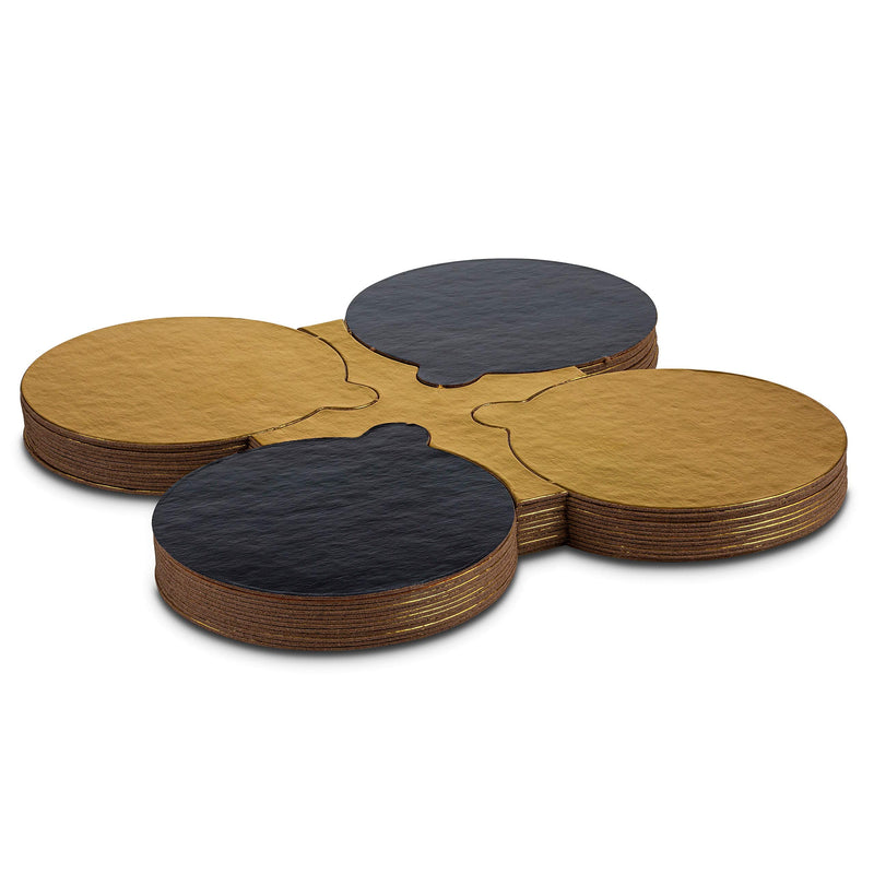[Australia - AusPower] - MT Products 4 inch Round Gold Cake / Pastry Dessert Board with Tab (48 Pieces) 
