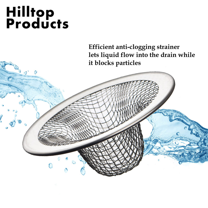 [Australia - AusPower] - 12 Pack - 2.125" Top / 1" Basket- Mesh Sink Drain Strainer Hair Catcher for Bathroom Sink, Utility, Slop, Laundry, RV and Lavatory 