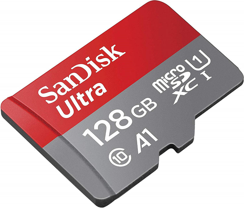 [Australia - AusPower] - SanDisk Ultra 128GB Micro SD Card for Motorola Cell Phone Works with Moto E 2020, Moto E7, Moto G Power, Edge+ (SDSQUAR-128G-GN6MN) Bundle with (1) Everything But Stromboli MicroSD Memory Card Reader Class 10 128GB 