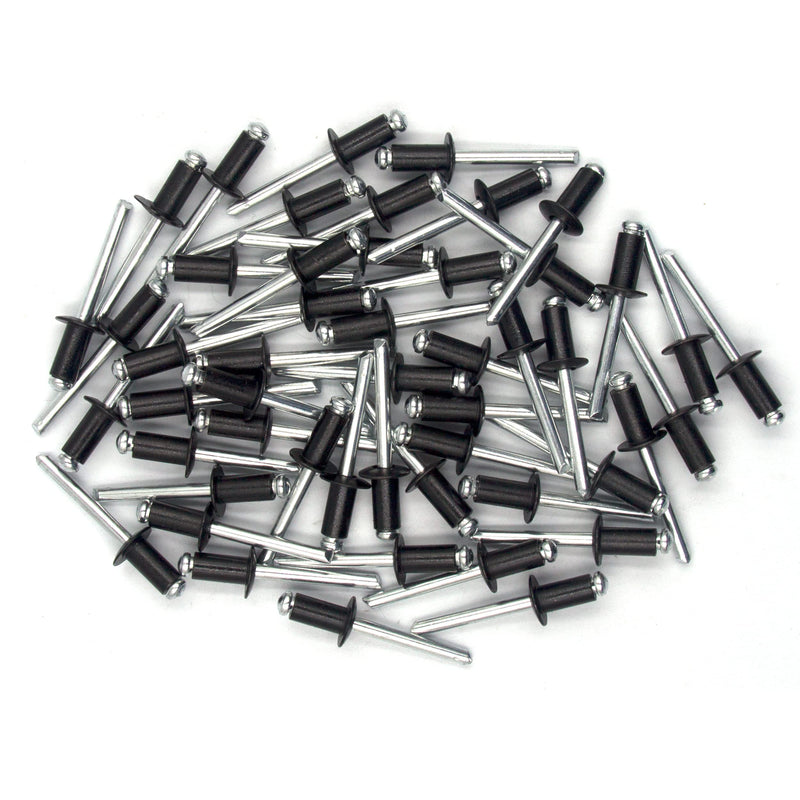 [Australia - AusPower] - ISPINNER 100pcs 1/4" x 1/2" Aluminum Blind Rivets, 6.4 x 12.7mm Pop Rivets, Pack of 100 (Black) 1/4" x 1/2" 