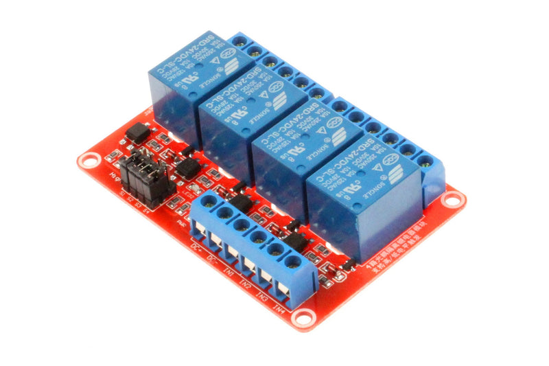 [Australia - AusPower] - NOYITO 4 Channel Relay Module High Low Level Trigger With Optocoupler Isolation Load DC 30V AC 250V 10A for PLC Automation Equipment Control Industrial Control (4-Channel 24V) 4-Channel 24V 