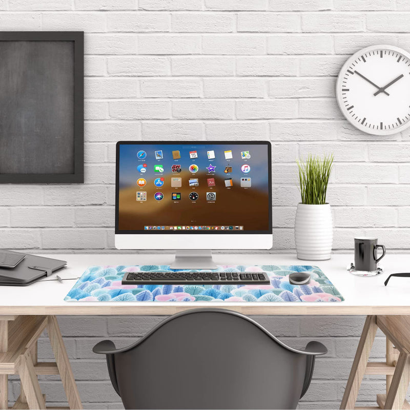 [Australia - AusPower] - AIMSA Extended Gaming Mouse Pad, XL Large Keyboard Mouse Mat Desk Pad with Stitched Edges, Durable Non-Slip Base Mousepad for Home Office, 35x15.7inch, Abstract Trees and Cactus 