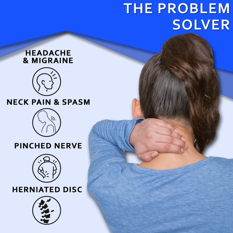 [Australia - AusPower] - Cervical Neck Traction Device by EverRelief - Inflatable Neck Stretcher Collar for Instant Neck & Shoulder Decompression - US Owned & FDA Registered Support Brace for at Home Neck Pain Relief 