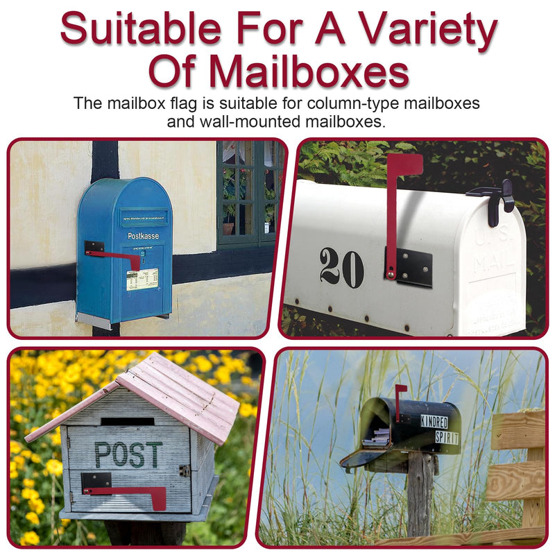 [Australia - AusPower] - Reagia Professional Mailbox Flag, Durable Galvanized Steel Mailbox Replacement Flag Kit, Easy Installation, No Tools Required Stick On Mailbox Flag, Mailbox Red Flag for Wall & Post Mount Mailboxes 