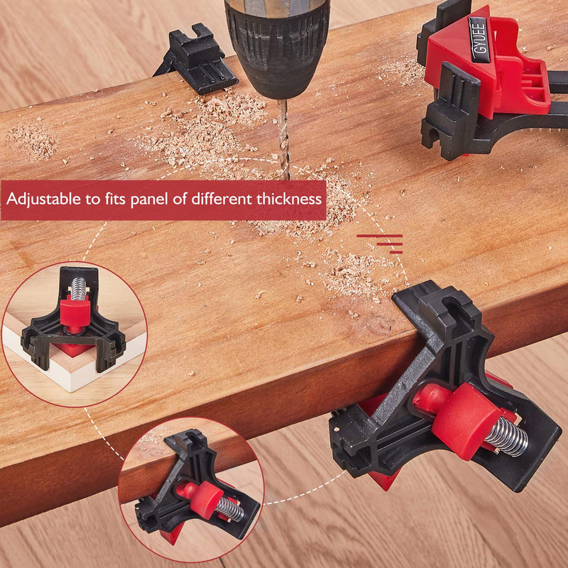 [Australia - AusPower] - 90 Degree Angle Clamps , Woodworking Corner Clip, Right Angle Clip Fixer, Set of 4 Clamp Tool with Adjustable Hand Tools (red4) red4 