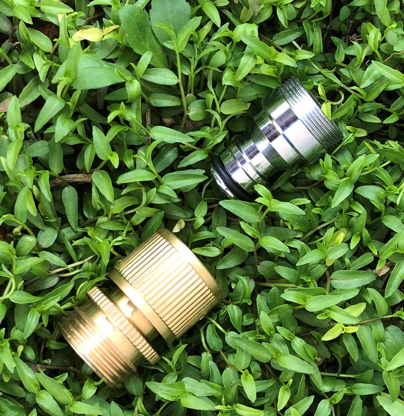 [Australia - AusPower] - bathroom Sink Faucet snap adapter quick connect to garden hose, kitchen faucet aratored quick snap connector to 3/4 inch GHT female for washer, indoor sink quick-fit attachment 