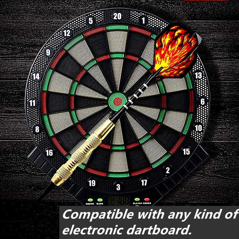[Australia - AusPower] - ROOBEEO Soft Tip Darts 12 Pcs 18g Plastic Tip Darts Set with Brass Steel Barrels&Aluminum Shafts,200 Extra Dart Tips 42 Dart Flights 20 Extra Rubber Rings and 1 Storage Bag for Electronic Dart Board 