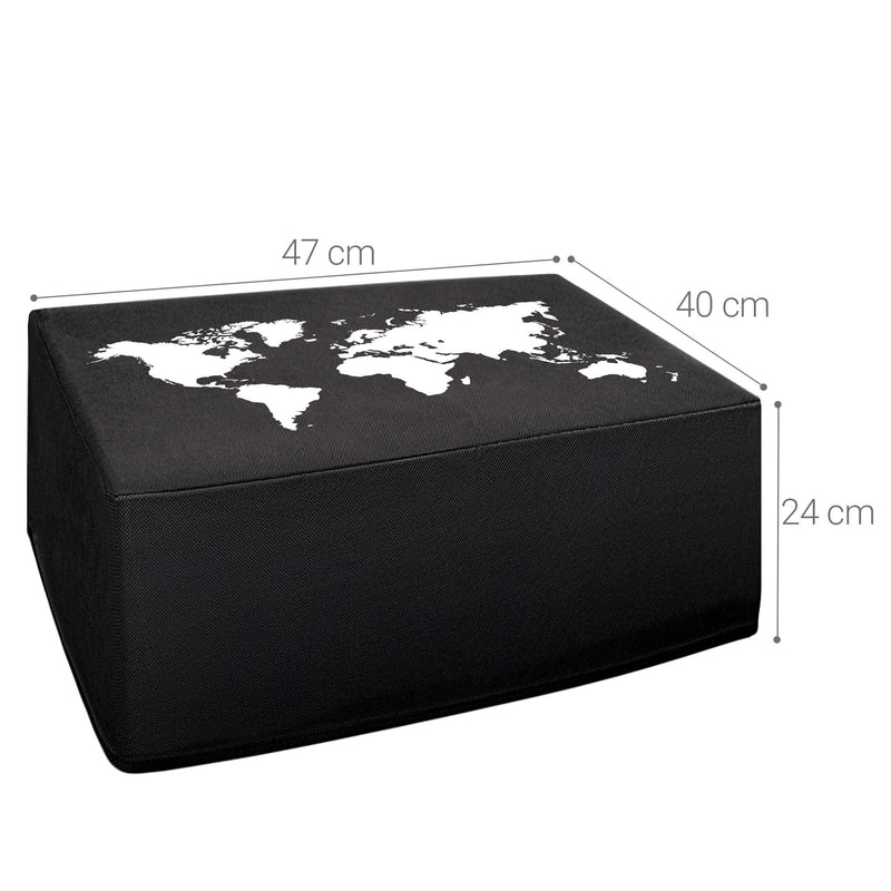 [Australia - AusPower] - kwmobile Cover Compatible with HP OfficeJet Pro 6000series - Durable and Resistant Printer Dust Cover - Travel Outline White/Black Travel Outline 02-01 