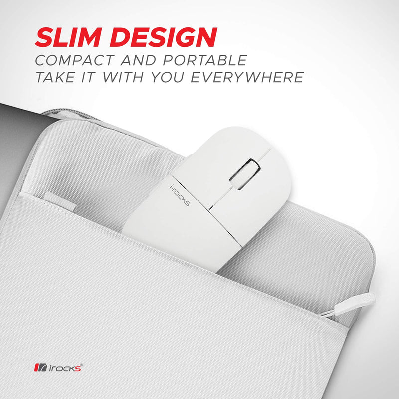 [Australia - AusPower] - i-Rocks M23R 2.4G Wireless Silent Slim Mouse, Optical Mice with USB Nano Receiver, Adjustable DPI Levels for PC, Notebook, Computer, Laptop, Desktop, Ergonomic Design - White 
