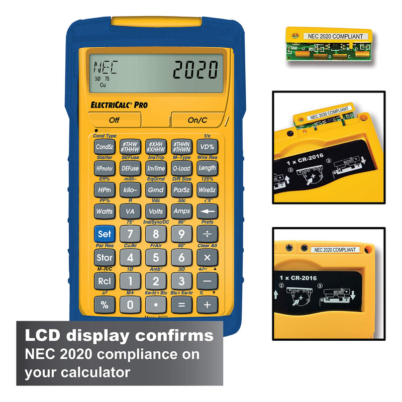 [Australia - AusPower] - Calculated Industries 5073 ElectriCalc Pro Upgrade Kit NEC 2020 Code Compliant Upgrade Chip for Calculator 