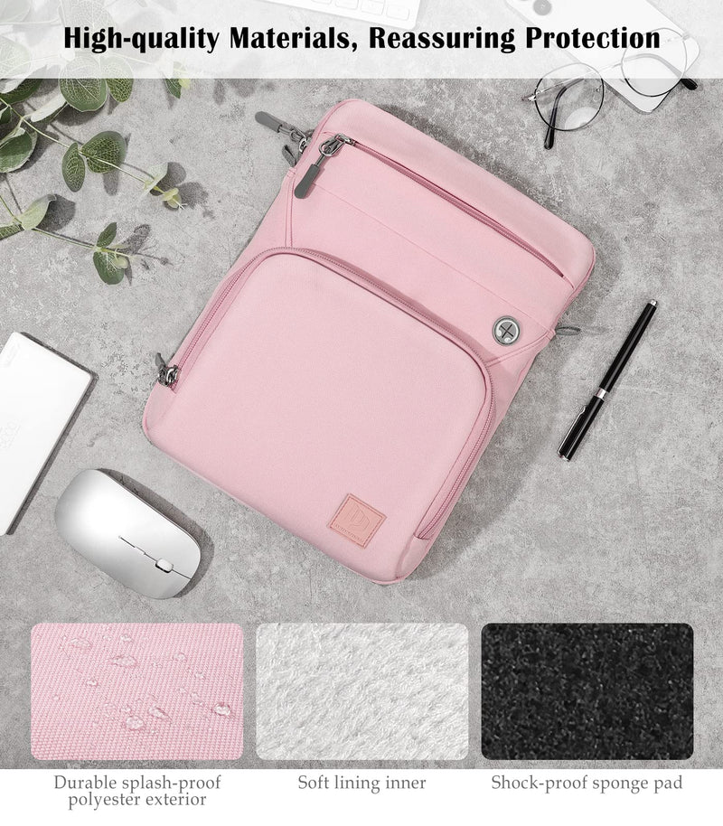 [Australia - AusPower] - Dadanism 9-11 Inch Tablet Sleeve Shoulder Bag for iPad Air 5/4 10.9 2022/2020, iPad 10.2 2021-2019, iPad 10th Gen 10.9 2022, iPad Pro 11 2021, Galaxy Tab A8 10.5, Tab S8 11", Tab S6 Lite 10.4, Pink 