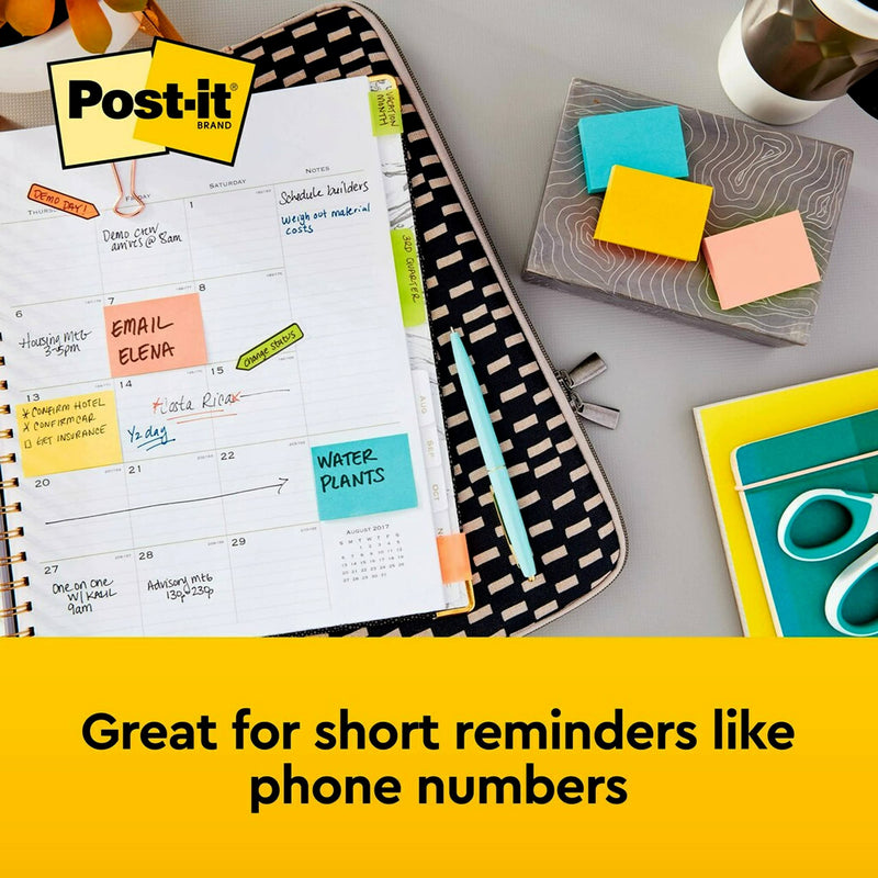 [Australia - AusPower] - Post-it Notes, 1.5x2 in, 24 Pads, America's #1 Favorite Sticky Notes, Beachside Café Collection, Pastel Colors, Clean Removal, Recyclable (654-14AU) 