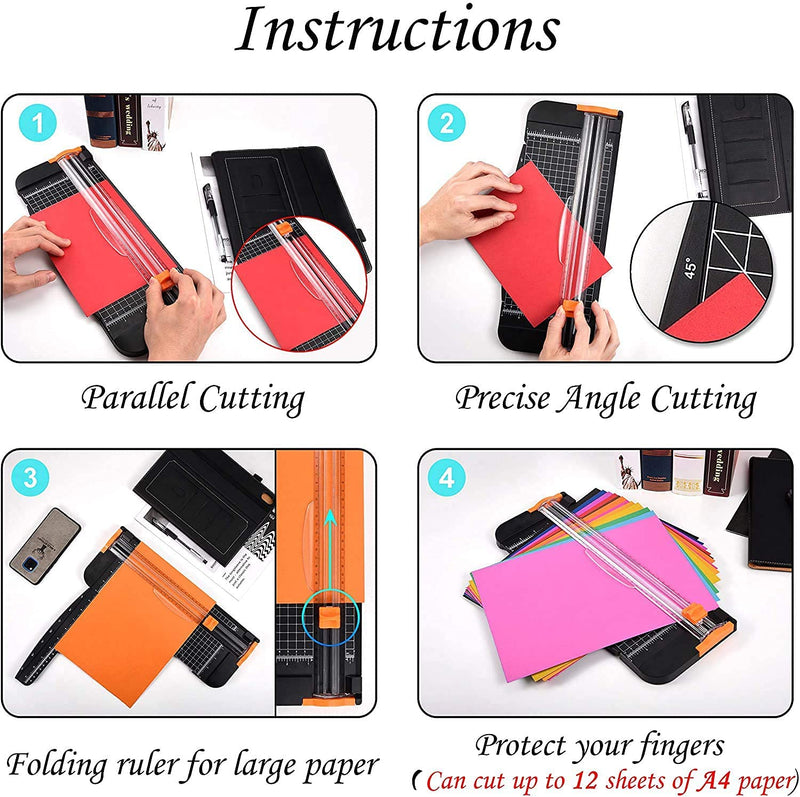 [Australia - AusPower] - A4 Paper Cutter 12 Inch Titanium Paper Trimmer Scrapbooking Tool with Automatic Security Safeguard and Side Ruler for Craft Paper, Label, Photo and Cardstock 
