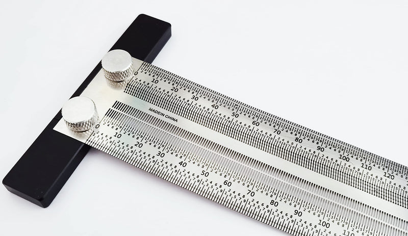 [Australia - AusPower] - Apple&Orange 200mm Stainless Steel Marking T Square Ruler for Woodworking Scribing Line Ruler Carpenter Square Measuring Tool 