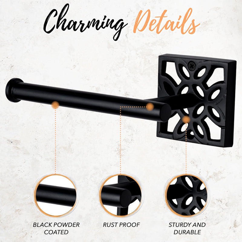 [Australia - AusPower] - Autumn Alley Black Toilet Paper Holder - Modern Black Toilet Paper Holder Wall Mount, Toilet Paper Roll Holder for Bathroom Rustproof Modern Unique Style 