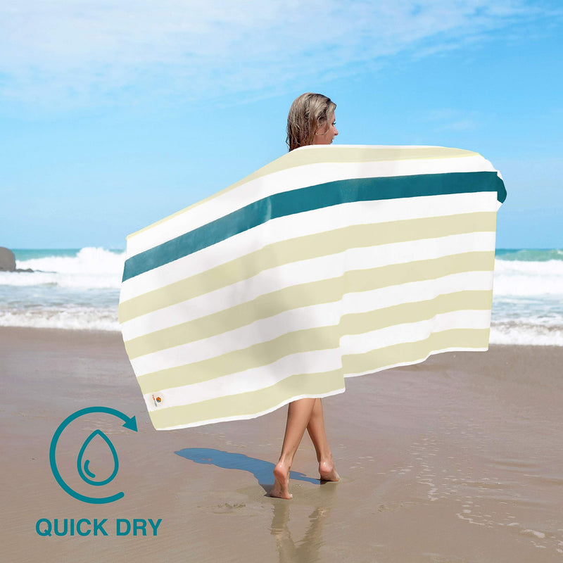 [Australia - AusPower] - SUN CUBE Microfiber Beach Towel | Sand Free Towel, Lightweight, Quick Dry, Compact Swim Towel for Adults | Packable Easy to Carry Towel for Beach, Pool, Camping, Travel Beige Standard - 60 x 30" 