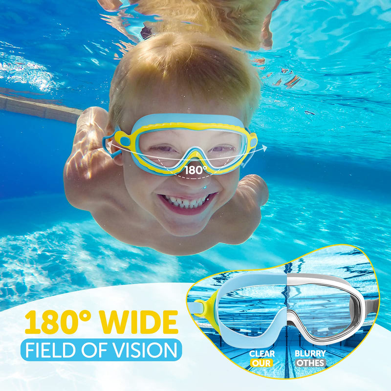 [Australia - AusPower] - Portzon Swimming Goggles Anti Fog Swimming Goggles Clear No Leaking Crystal Blue 