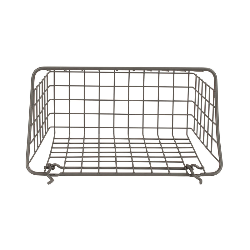 [Australia - AusPower] - Spectrum Diversified 10" x 5" x 7" Pegboard & Wall Mount Large Wire Basket for Slatwall & Pegboard, Home & Garage Storage, Versatile Wall Organizer for Tools & Craft Supplies, Industrial Gray Basket 10" 