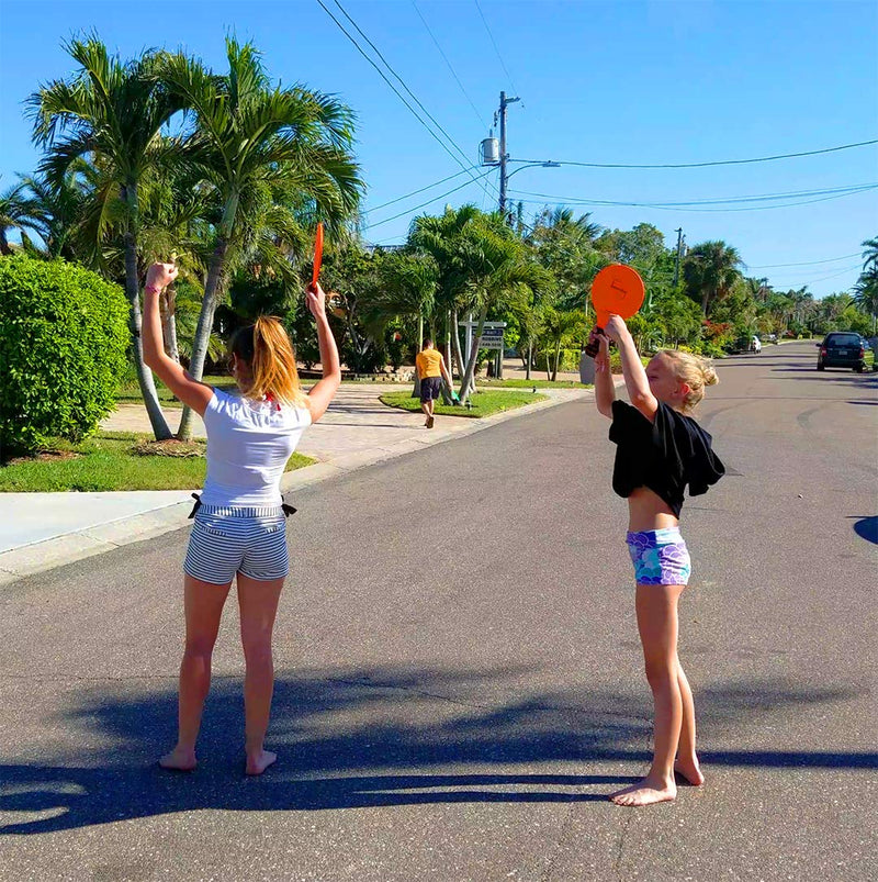 [Australia - AusPower] - Jazzminton Lite – Indoor & Outdoor Game for Family and Friends – 2 Paddles, 2 Birdies, 1 Ball - All Season Paddle Game for Kids and Adults – Take Your Kids Outside for Some Active Fun 