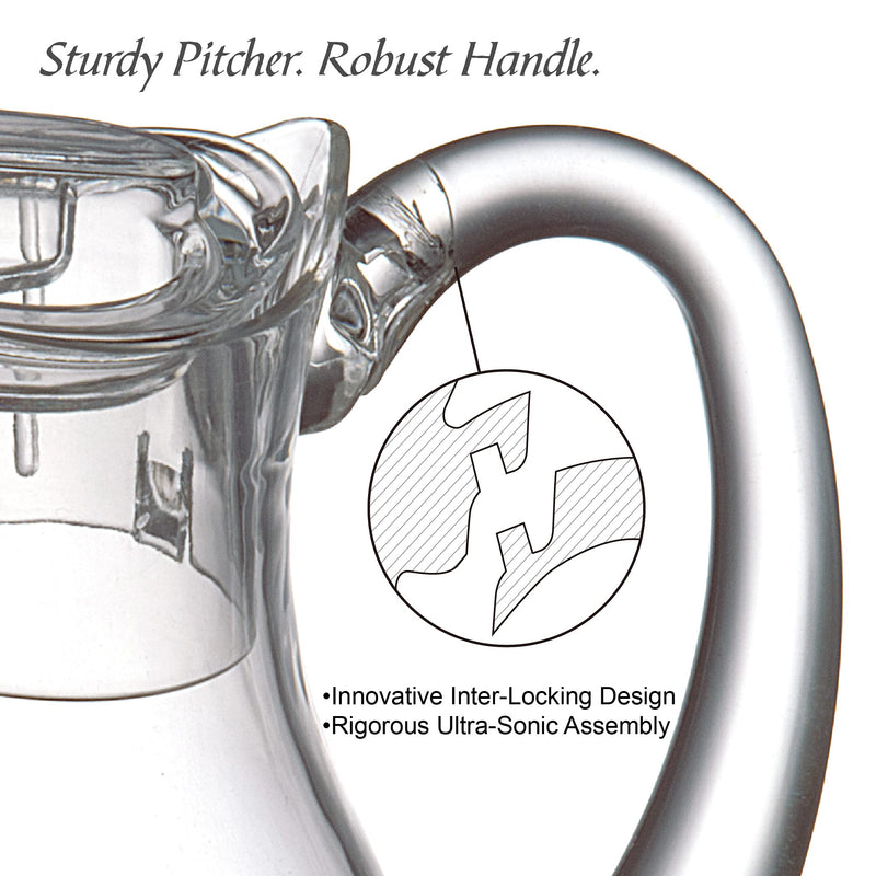 [Australia - AusPower] - Amazing Abby - Droply - Acrylic Pitcher (64 oz), Clear Plastic Water Pitcher with Lid, BPA-Free and Shatter-Proof, Great for Iced Tea, Sangria, Lemonade, Juice, and More Droply (64 oz) 