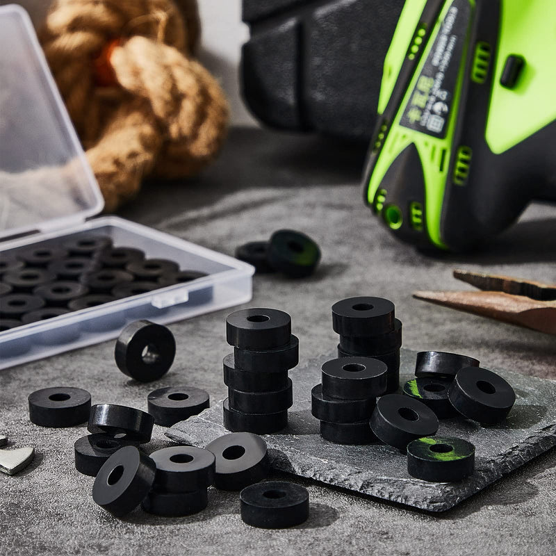 [Australia - AusPower] - Thick Rubber Washers 3/4 Inch OD x 1/4 Inch ID x 1/4 Inch Thickness Rubber Bushing Black Rubber Spacer Bushing Washers Flat Washers (25 Pack) 25 