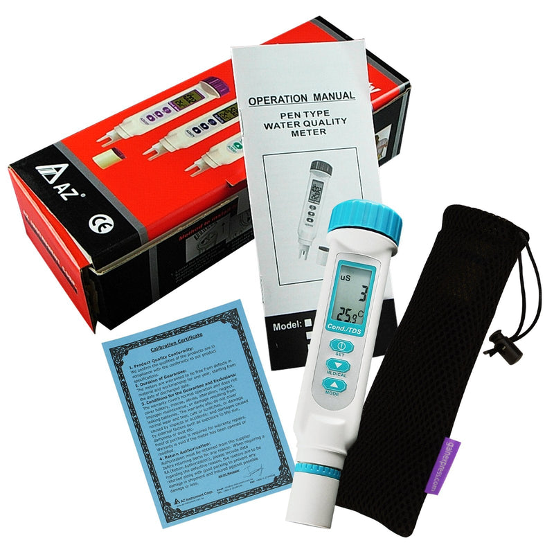 [Australia - AusPower] - Digital Combo Conductivity EC/TDS &Temp Meter with Pouch, Portable Water Quality Tester with ATC Test Sensor for Drinking Water, Aquariums, Hydroponics 