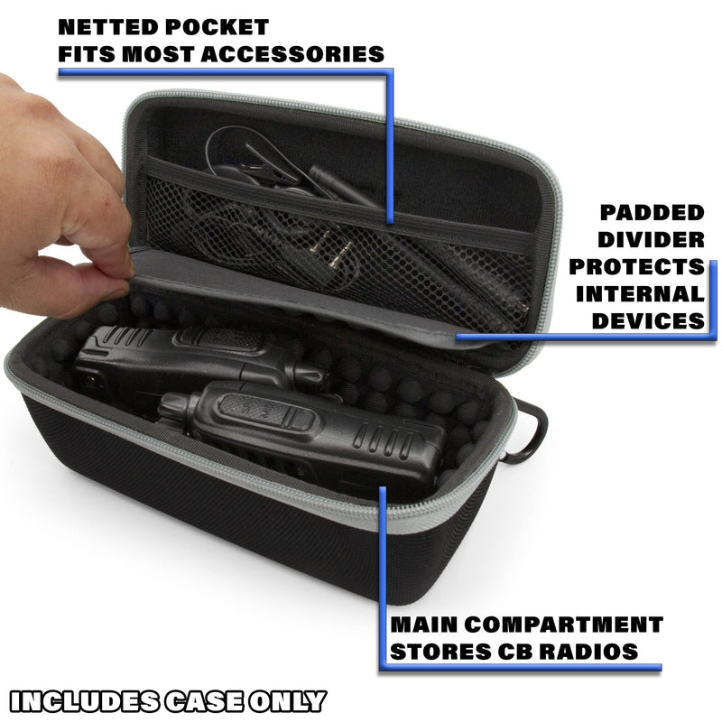 [Australia - AusPower] - CASEMATIX Walkie Talkie Case Compatible with Midland 2 Way Radio, Cobra Handheld CB Radios, Uniden Handheld CB Radio and More - Portable CB Radios Travel Case Only 