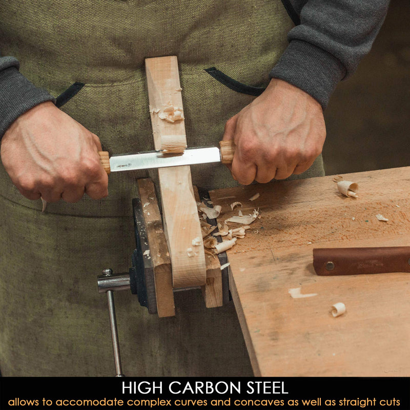 [Australia - AusPower] - BeaverCraft DK2s Draw Knife with Leather Sheath Woodworking Tool 4.3" Drawknife Wood Carving Tools Wood Draw Knife Woodworking Whittling Tools Draw Knife DK2 with Leather Sheath 