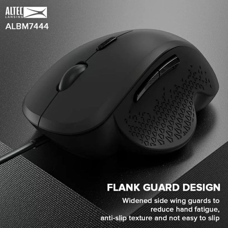 [Australia - AusPower] - ALTEC Lansing Computer Wired Ergonomic Mouse 6 Button USB Mice with Adjustable DPI, Comfortable Ergonomic Wired Mouse for Laptop Chromebook PC Desktop Mac Computer 