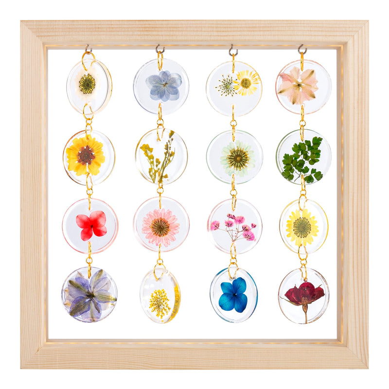 [Australia - AusPower] - SMUK Handmade Dried Flower LED Desk Lamp, 3 Way Dimmable Cute Pressed Flower Bedside Lamp with Wooden Frame for Desk, Table, Bedroom, Living Room, Office, Aesthetic Cute Table Lamp 