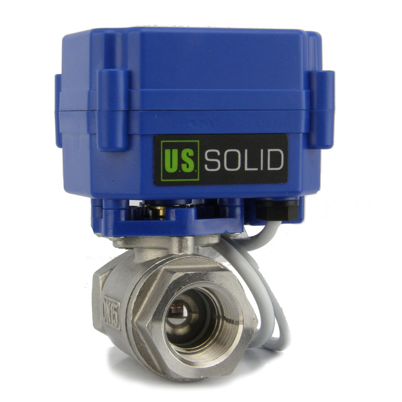 [Australia - AusPower] - Motorized Ball Valve- 1/4" Stainless Steel Ball Valve with Full Port, 9-24V DC and 2 Wire Reverse Polarity by U.S. Solid 