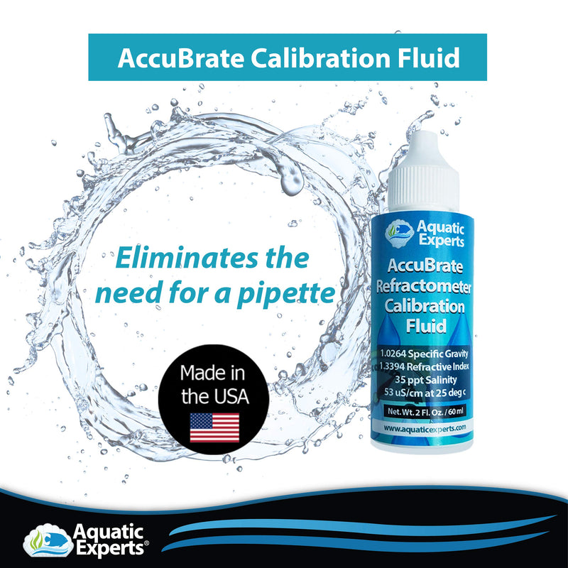 [Australia - AusPower] - Aquatic Experts AccuBrate Refractometer and Hydrometer Salinity Calibration Fluid – Solution to Accurately Calibrate Refractometer and Hydrometer for Testing Natural Saltwater or Synthetic Sea Water 60 ml 