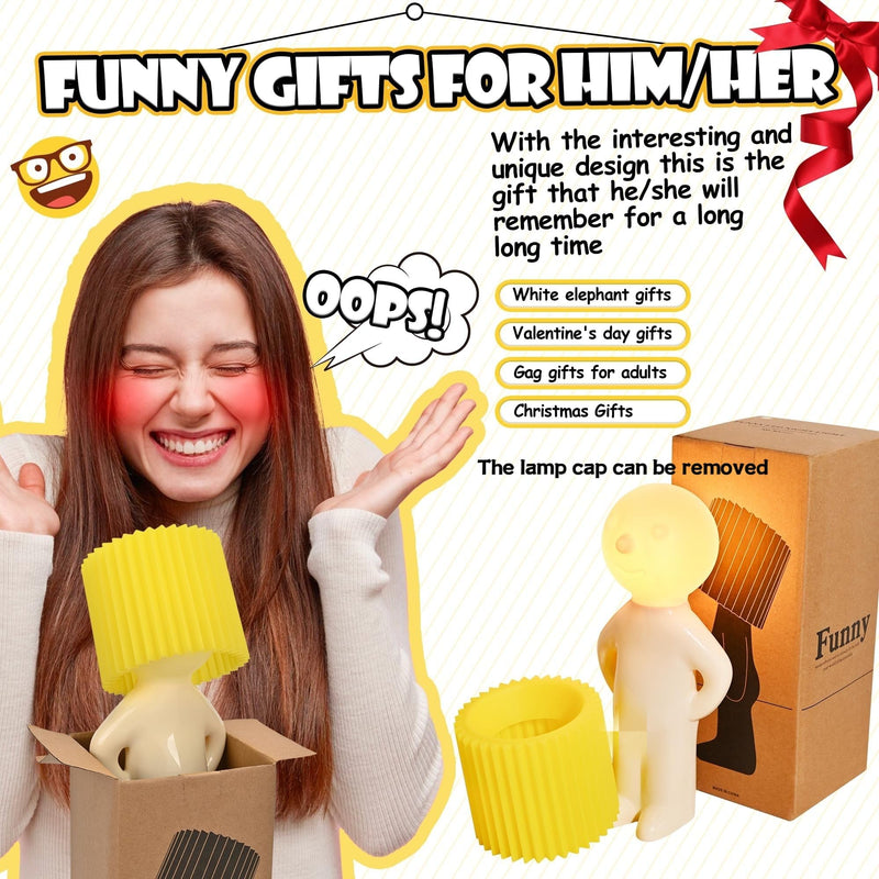 [Australia - AusPower] - Funny Bedside Table Lamp, Birthday Gifts for Men Women,Valentines Day Gifts for Him Her Boyfriend, Shy Boy Table Lamp, White Elephant Gifts for Adults,Funny Gifts for Men Women, Adult Gag Gifts Blue 