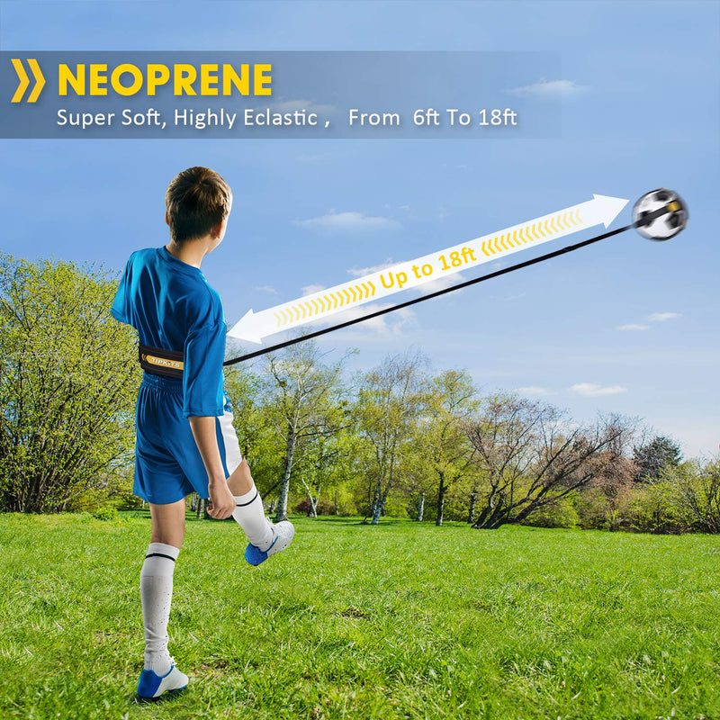 [Australia - AusPower] - Tipkits Soccer Training Equipment for Kids Adults, Solo Soccer Trainer Belt, with Upgraded Leather Fixation 