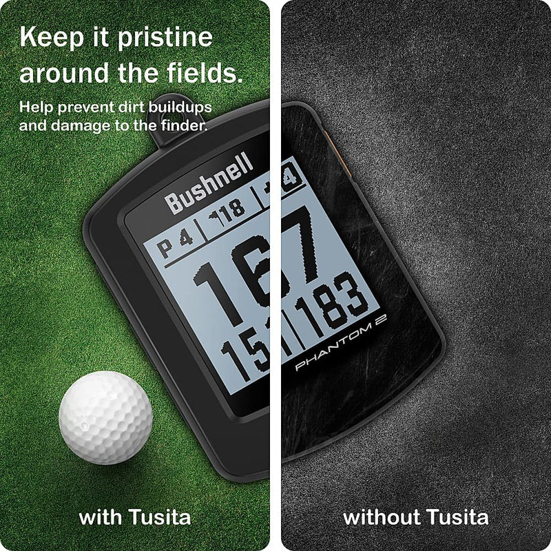 [Australia - AusPower] - TUSITA Case Compatible with Bushnell Phantom 2 - Silicone Protective Cover - Handheld Golf GPS Navigator Accessories(Black) Black 
