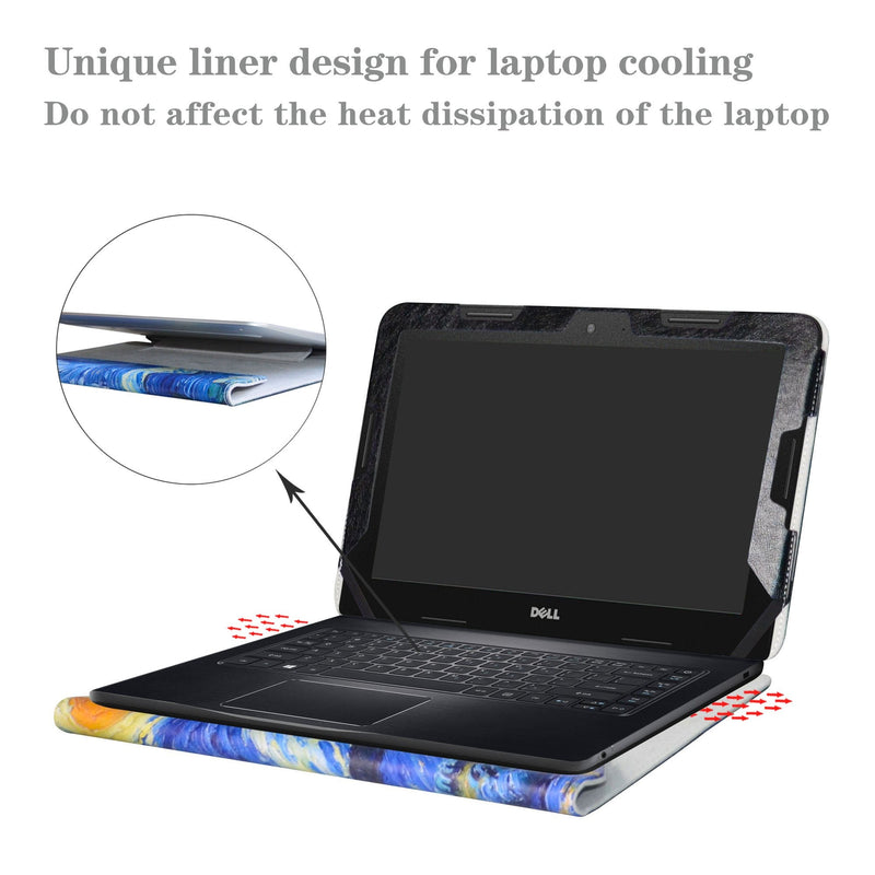 [Australia - AusPower] - Alapmk Protective Case Cover for 11.6" Dell Chromebook 11 3189 3180/Inspiron Chromebook 11 3181/Latitude 11 3180 3190 Education Series Laptop(Note:Not fit Dell Chromebook 11 5190 3120),Starry Night Starry Night 