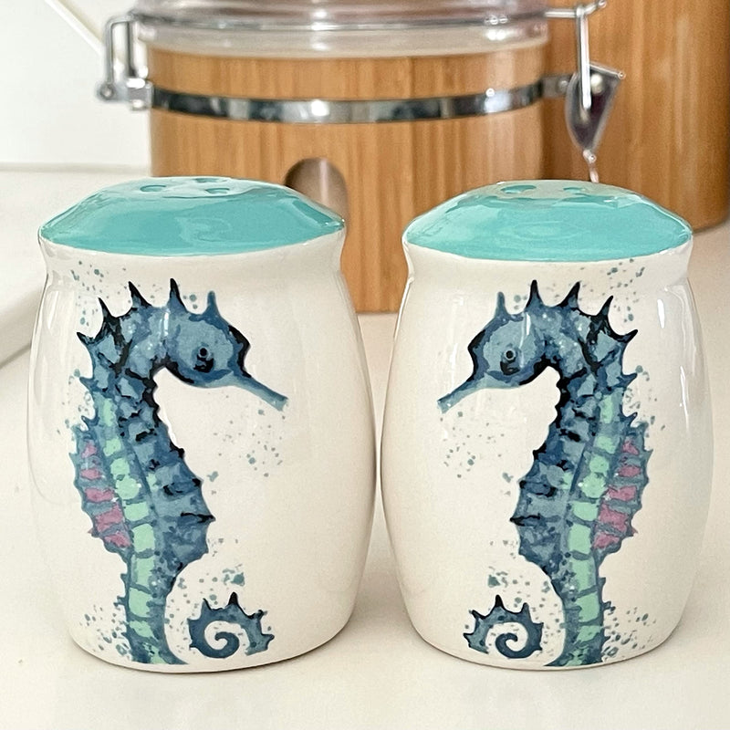 [Australia - AusPower] - Salt and Pepper Shakers - Adorable Ceramic Seahorse Novelty Set 