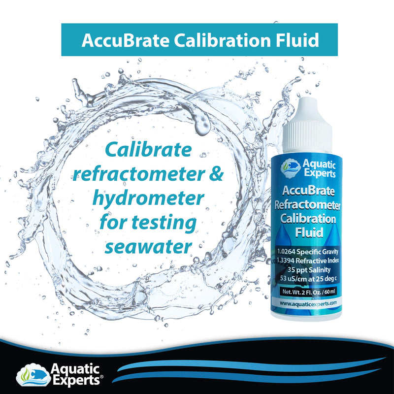 [Australia - AusPower] - Aquatic Experts AccuBrate Refractometer and Hydrometer Salinity Calibration Fluid – Solution to Accurately Calibrate Refractometer and Hydrometer for Testing Natural Saltwater or Synthetic Sea Water 60 ml 