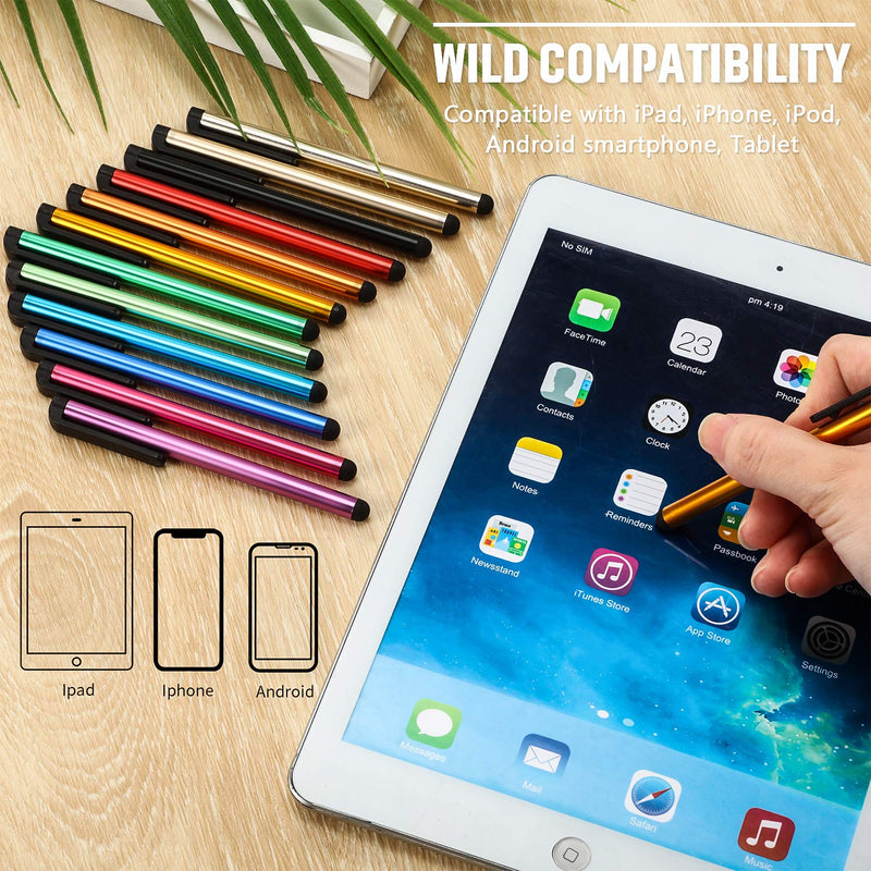 [Australia - AusPower] - 120 Pieces Stylus Pen Universal Capacitive Stylus Slim Digital Pen Compatible with iPad, iPhone, Samsung, Tablet, Most Devices with Capacitive Touch Screen, 12 Colors 