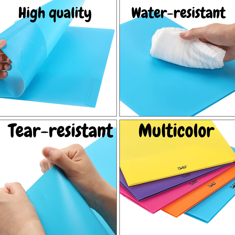 [Australia - AusPower] - Mr. Pen- Plastic Folders with Pockets, 5 pcs, Assorted Colors, Folders with Pockets, Heavy Duty Plastic Two Pocket Folders, Pocket Folders, Folders, 2 Pocket Plastic Folders, File Folders with Pockets 