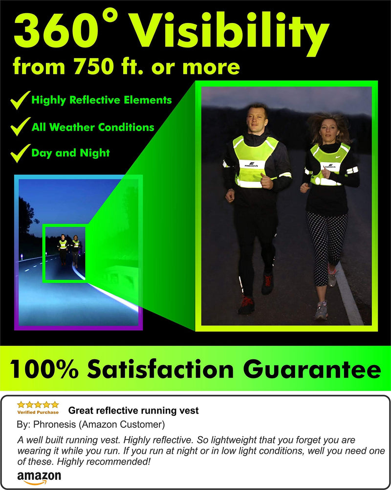 [Australia - AusPower] - Original Reflective Vest Running Gear + 2 Reflective Bands & Bag, Ultralight & Comfy, Running / Walking Safety Vest X-Small 