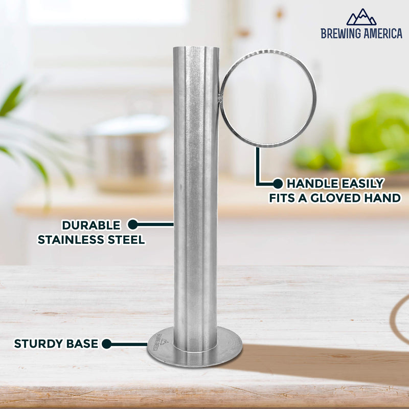 [Australia - AusPower] - Maple Syrup Hydrometer Test Cup for Sugar and Moisture Content Measurement for Consistently Delicious Pure Syrup - Stainless Steel - 10 Inches Tall 