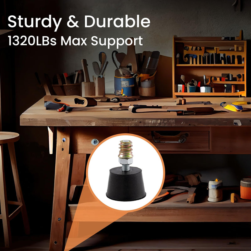 [Australia - AusPower] - NEWBYTEK M6 Thread Rubber Furniture Leveling Feet Screw in Threaded Furniture Levelers Adjustable Table Chair Levelers Feet Glides for Chairs Tables Cabinet Patio Furniture - 8 Pack 