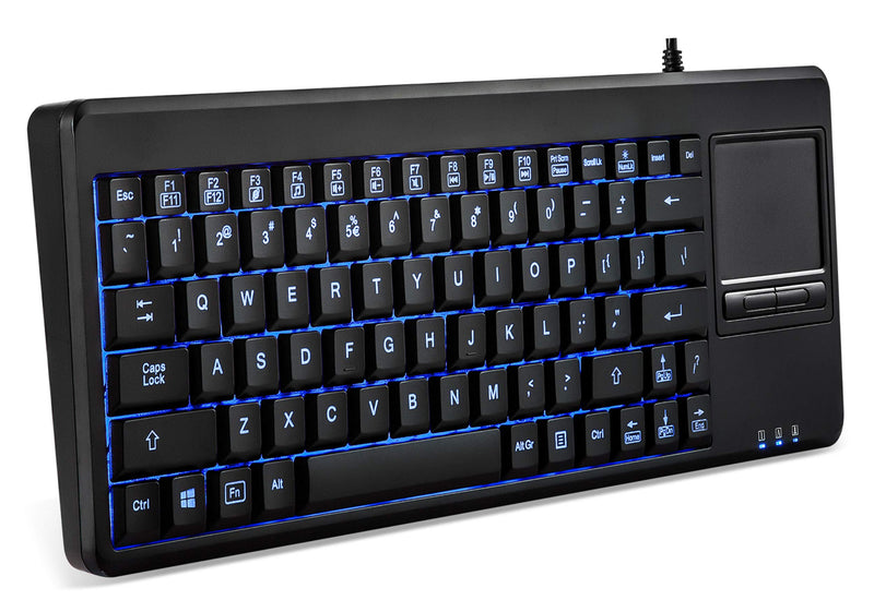 [Australia - AusPower] - Perixx PERIBOARD-315H, Wired USB Backlit Keyboard with Touchpad and 2 USB Ports, Black (10917) 