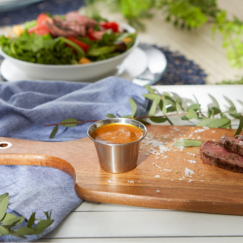 [Australia - AusPower] - RSVP International Kitchen Prep Bowl Collection Stainless Steel, Dishwasher Safe, Sauce Cups, Set of 24, Silver 